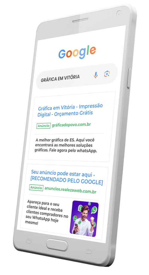 SmarthPhone com anúncios do Google Ads